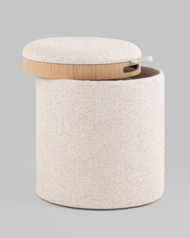 Пуф-столик с ящиком Stool Group Хюгге XS букле бежевый