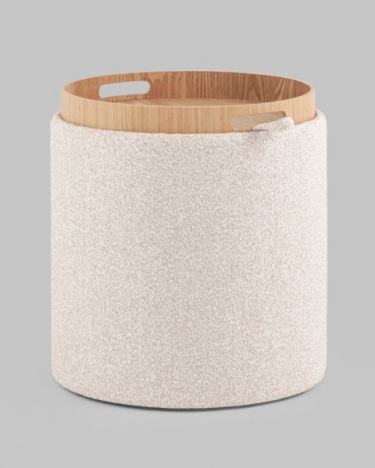 Пуф-столик с ящиком Stool Group Хюгге XS букле бежевый