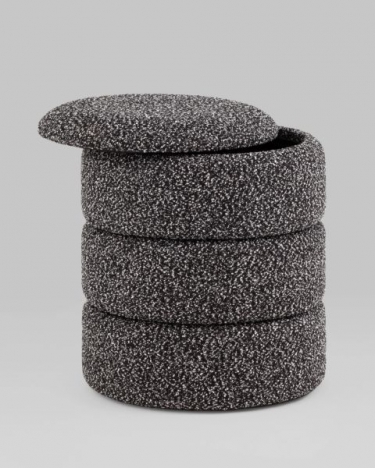 Пуф с ящиком Stool Group Hive XS букле черный меланж