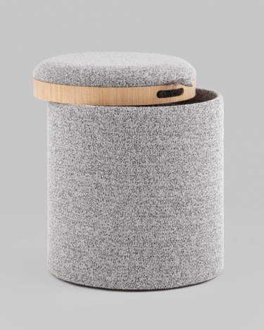 Пуф-столик с ящиком Stool Group Хюгге S букле серый