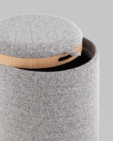 Пуф-столик с ящиком Stool Group Хюгге S букле серый