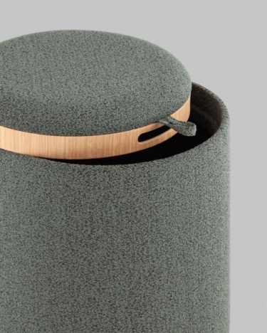 Пуф-столик с ящиком Stool Group Хюгге S букле темно-серый