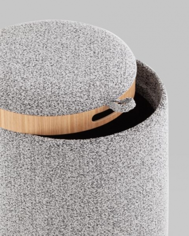 Пуф-столик с ящиком Stool Group Хюгге XS букле серый