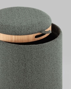 Пуф-столик с ящиком Stool Group Хюгге XS букле серый