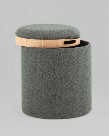 Пуф-столик с ящиком Stool Group Хюгге XS букле темно-серый