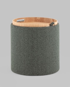 Пуф-столик с ящиком Stool Group Хюгге XS букле темно-серый