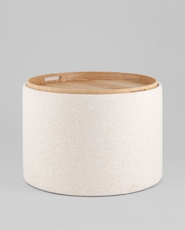 Пуф с ящиком Stool Group Хюгге L букле бежевый