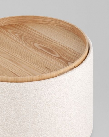 Пуф с ящиком Stool Group Хюгге L букле бежевый