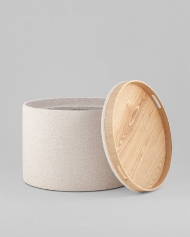 Пуф с ящиком Stool Group Хюгге L букле бежевый