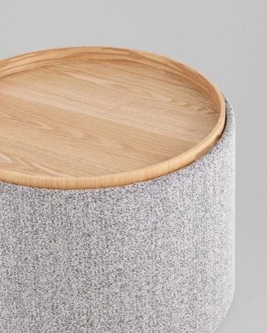 Пуф с ящиком Stool Group Хюгге L букле серый