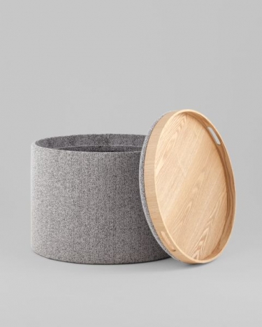 Пуф с ящиком Stool Group Хюгге L букле серый