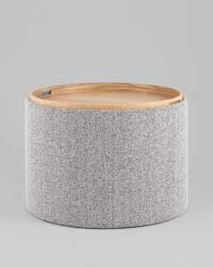 Пуф с ящиком Stool Group Хюгге L букле серый