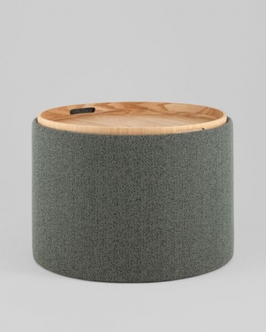 Пуф с ящиком Stool Group Хюгге L букле темно-серый
