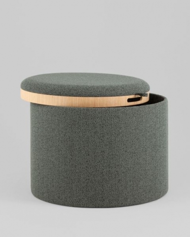 Пуф с ящиком Stool Group Хюгге L букле темно-серый