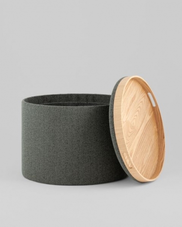 Пуф с ящиком Stool Group Хюгге L букле темно-серый