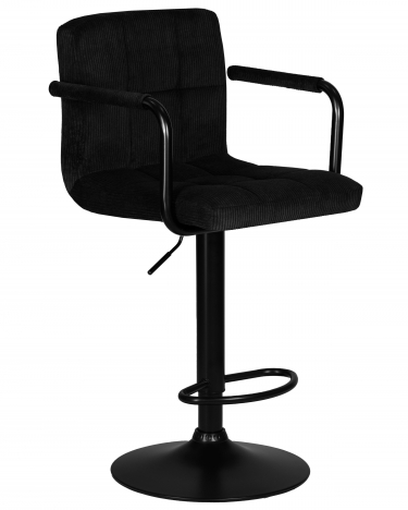 Стул барный DOBRIN DOBRIN KRUGER ARM BLACK черный вельвет LAR-E2041-52