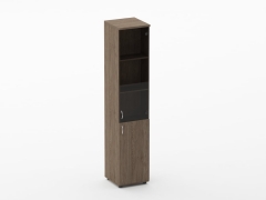 Шкаф высокий со стеклом и нишей Персона Грата Twin 16.16.16Л Дуб Верцаска