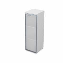 Пенал средний со стеклом левый ALSAV GLOSS LINE 9НЛ.017.6 Белый Премиум