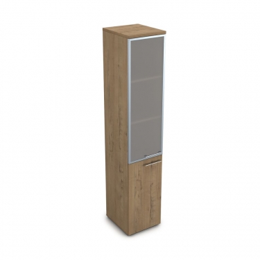 Пенал высокий со стеклом левый ALSAV GLOSS LINE 9НП.005.19Л Teakwood