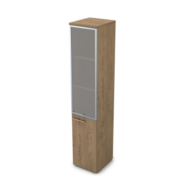 Пенал высокий со стеклом правый ALSAV GLOSS LINE 9НП.005.19П Teakwood
