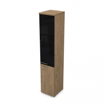 Пенал высокий со стеклом правый ALSAV GLOSS LINE 9НП.005.22П Teakwood