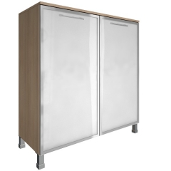 Шкаф четырехсекционный со стеклом в раме Рива YALTA LT-SD1.4R white Снежная Патина