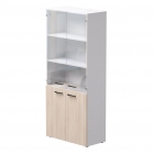 Шкаф комбинированный со стеклом Everprof Everprof EVO 254Н004 Дуб Соната Белый