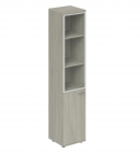 Шкаф высокий со стеклом, задняя стенка ХДФ левый Норден Wing WN.702.OL.OL.AL.L Дуб светлый