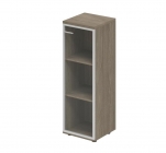 Шкаф средний со стеклом, задняя стенка ЛДСП правый Норден Wing WN.812.OD.AL.R Дуб темный