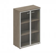 Шкаф средний со стеклом, задняя стенка ЛДСП Норден Wing WN.811.OD.AL Дуб темный