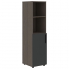 Шкаф-колонка с глухой малой дверью левый Skyland VELION VMCS 40.5 L Яшма черный Дуб Сильвер