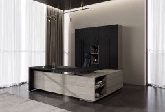 Кабинет руководителя Skyland VELION 1 Яшма черный Дуб Сильвер