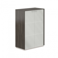 Шкаф средний со стеклом Норден Atlas NZ-0335.BT.GLM Бренсон Трюфель