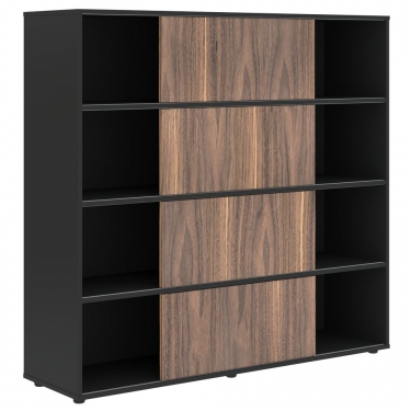Стеллаж со слайд-дверьми Skyland VELION VENEER VRMCS 1615 Американский орех Яшма черная