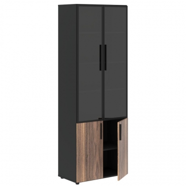 Шкаф комбинированный Skyland VELION VENEER VRHCS 80.2 Американский орех Яшма черная