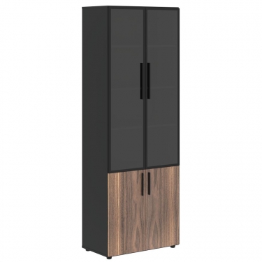 Шкаф комбинированный Skyland VELION VENEER VRHCS 80.2 Американский орех Яшма черная