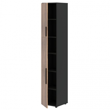 Шкаф-колонка с глухими малыми и средними дверьми левый Skyland VELION VENEER VRHCS 40.3 L Американский орех Яшма черная