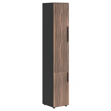 Шкаф-колонка с глухими малыми и средними дверьми правый Skyland VELION VENEER VRHCS 40.3 R Американский орех Яшма черная