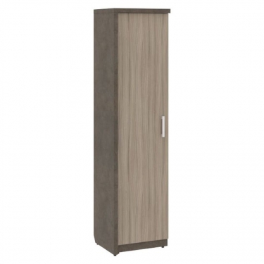 Шкаф/Гардероб узкий с глухой дверью левый Skyland WOODandSTONE СФ-534571 Бетон Чикаго темный Дрифтвуд