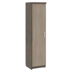 Шкаф/Гардероб узкий с глухой дверью левый Skyland WOODandSTONE СФ-534571 Бетон Чикаго темный Дрифтвуд