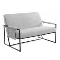 Диван Tetchair Charli LUX/Чарли Люкс велюр/букле, VT shape silver