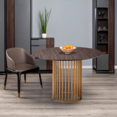 Стол обеденный R-home Patrik д.110 Американский орех /Золото