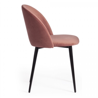 Стул Tetchair MONRO mod. 710 / 1 шт. в упаковке ткань/металл, 56х51х80 см, высота до сиденья 47 см, коралловый barkhat 15 /черный