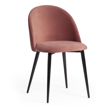 Стул Tetchair MONRO mod. 710 / 1 шт. в упаковке ткань/металл, 56х51х80 см, высота до сиденья 47 см, коралловый barkhat 15 /черный