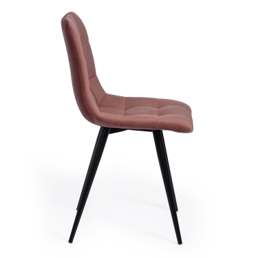 Стул Tetchair CHILLY mod. 7095-1 / 2 шт. в упаковке ткань/металл, 45x53х88 см, высота до сиденья 50 см, коралловый barkhat 15 /черный
