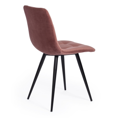 Стул Tetchair CHILLY mod. 7095-1 / 2 шт. в упаковке ткань/металл, 45x53х88 см, высота до сиденья 50 см, коралловый barkhat 15 /черный