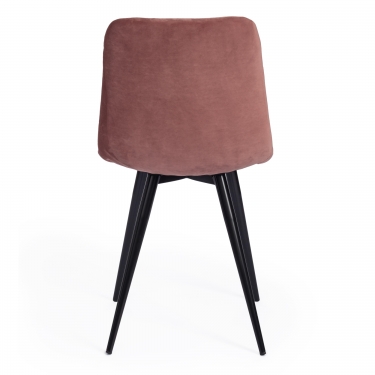 Стул Tetchair CHILLY mod. 7095-1 / 2 шт. в упаковке ткань/металл, 45x53х88 см, высота до сиденья 50 см, коралловый barkhat 15 /черный