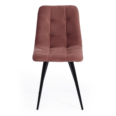 Стул Tetchair CHILLY mod. 7095-1 / 2 шт. в упаковке ткань/металл, 45x53х88 см, высота до сиденья 50 см, коралловый barkhat 15 /черный