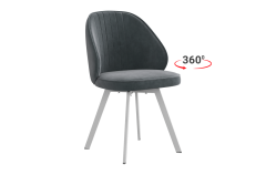 Стул Мебельсон Монарх Т2П графит велюр/белый