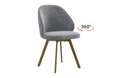 Стул Мебельсон Монарх Т2П серый велюр/золото